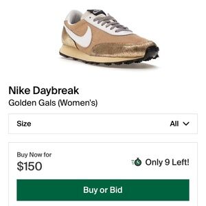 womens nike daybreak golden gals 7.5
